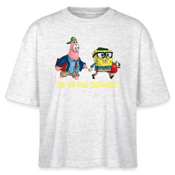 Spongebob Schwammkopf Mit Patrick Ab In Die Schule - Stanley/Stella Frauen Boxy Bio-T-Shirt Nova - Weiß meliert - Vorne - Anna (173cm)