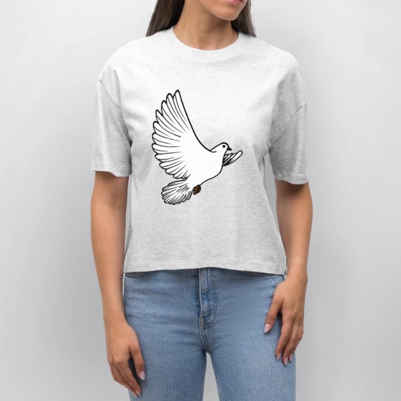 Weiße Taubenbrieftaube Ziertaube oder Friedenstaube Stanley/Stella Frauen Boxy Bio-T-Shirt Nova