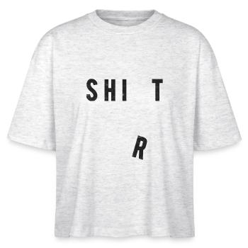 shit shirt black lustig witzig - Stanley/Stella Frauen Boxy Bio-T-Shirt Nova - Weiß meliert - Vorne - Anna (173cm)