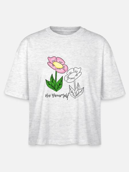 be yourself - Stanley/Stella Frauen Boxy Bio-T-Shirt Nova - Weiß meliert