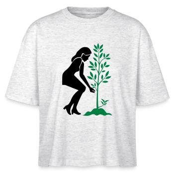 Einpflanzen Naturschutz Baum - Stanley/Stella Frauen Boxy Bio-T-Shirt Nova - Weiß meliert - Vorne - Anna (173cm)