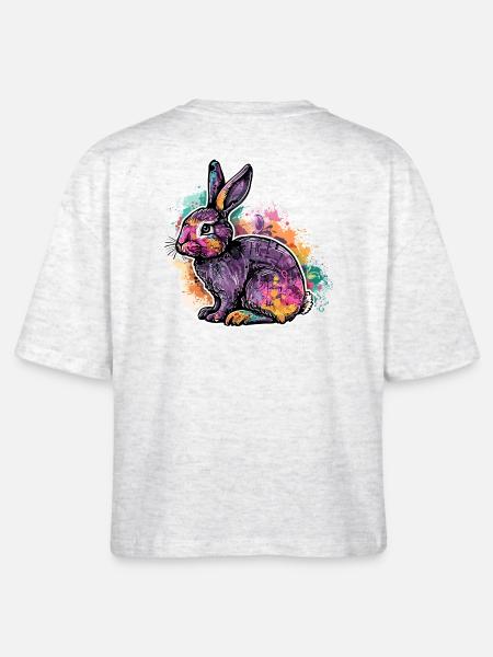 Ostern Osterhase Feldhase - Stanley/Stella Frauen Boxy Bio-T-Shirt Nova - Weiß meliert