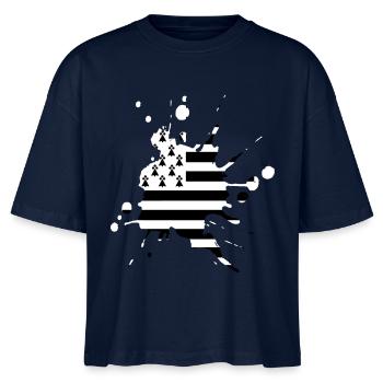 Tache drapeau Bretagne 2 - T-shirt bio NOVA Stanley/Stella Femme - marine - Devant - Anna (173cm)