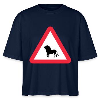 Achtung Löwen-Warnung - Stanley/Stella Frauen Boxy Bio-T-Shirt Nova - Navy - Vorne - Anna (173cm)
