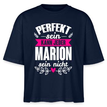 Marion - Perfekt Sein Kann Jeder Marion Nicht - Stanley/Stella Frauen Boxy Bio-T-Shirt Nova - Navy - Vorne - Anna (173cm)