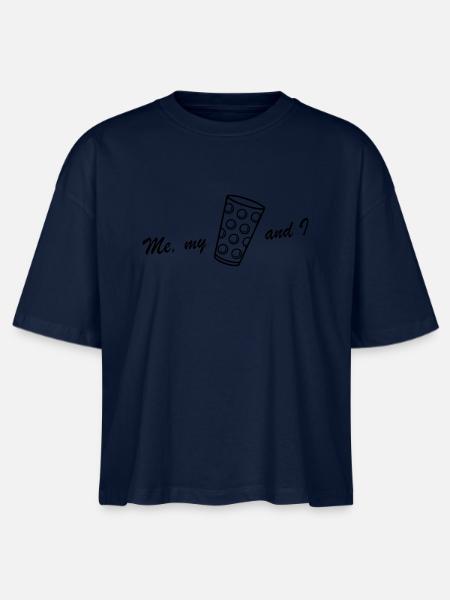 Me my Dubbeglas and I - Stanley/Stella Frauen Boxy Bio-T-Shirt Nova - Navy