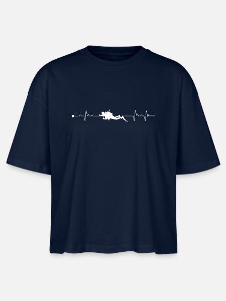 Herzschlag-Tauchen - Stanley/Stella Frauen Boxy Bio-T-Shirt Nova - Navy