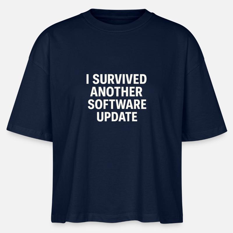 I Survived Another Software Update - Stanley/Stella Frauen Boxy Bio-T-Shirt Nova - Navy