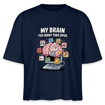 Zu viele Tabs – ADS Gehirn Cartoon Design - Stanley/Stella Frauen Boxy Bio-T-Shirt Nova - Navy - Vorne - Anna (173cm)