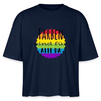 Farben für alle - Stanley/Stella Frauen Boxy Bio-T-Shirt Nova - Navy - Vorne - Anna (173cm)