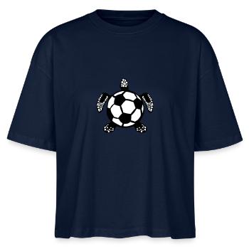 soccer football turtl animal turtle logo - Stanley/Stella Nova Women’s Boxy Organic T-Shirt - navy - Front - Anna (173cm)