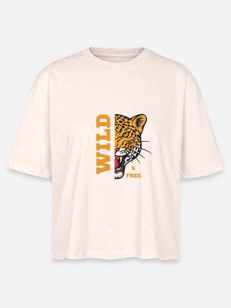 Wild & Frei - Tiger - Stanley/Stella Frauen Boxy Bio-T-Shirt Nova - Natur