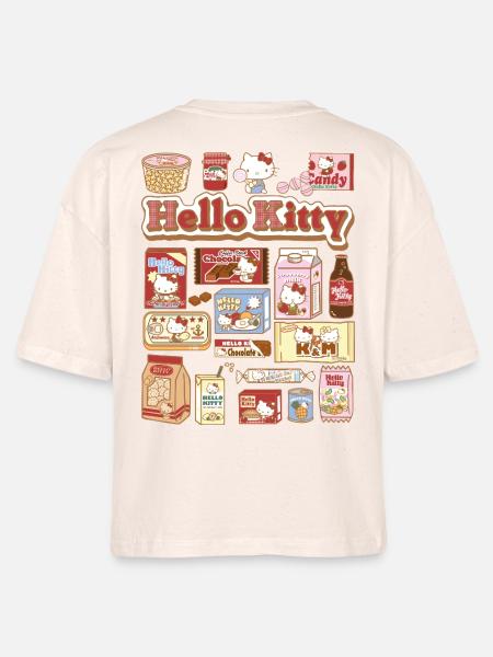 Hello Kitty Snack Collage - Stanley/Stella Frauen Boxy Bio-T-Shirt Nova - Natur