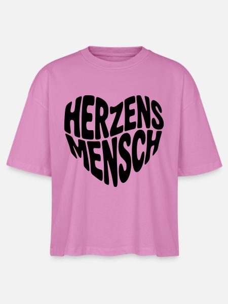 Herzensmensch Herzform - Stanley/Stella Frauen Boxy Bio-T-Shirt Nova - Pink