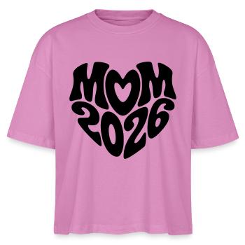 Mom 2026 Herzform Mutter Baby Herz Form Mama 2026 - Stanley/Stella Frauen Boxy Bio-T-Shirt Nova - Pink - Vorne