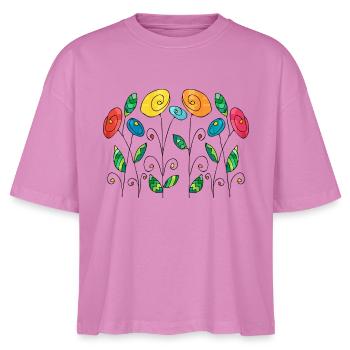 Blumen - Stanley/Stella Frauen Boxy Bio-T-Shirt Nova - Pink - Vorne