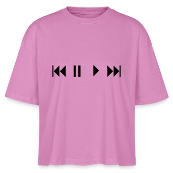 play, STOP, break, BREAK, Repeat, forward, - Stanley/Stella Nova Women’s Boxy Organic T-Shirt - pink - Front