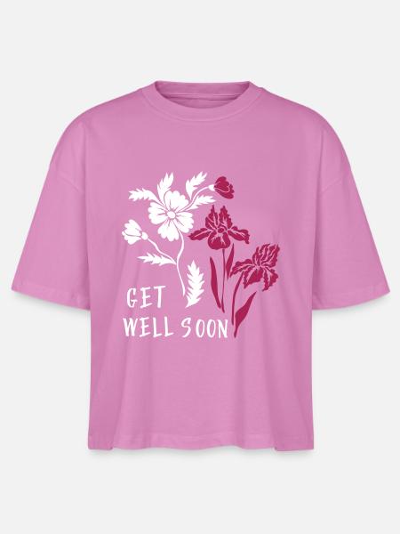 get well soon Blumengruß - Stanley/Stella Frauen Boxy Bio-T-Shirt Nova - Pink