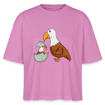Adler mit Baby Adler - Stanley/Stella Frauen Boxy Bio-T-Shirt Nova - Pink - Vorne