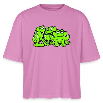 3 Frösche Team Kröte Freunde Cool Crew Lustig süß - Stanley/Stella Frauen Boxy Bio-T-Shirt Nova - Pink - Vorne
