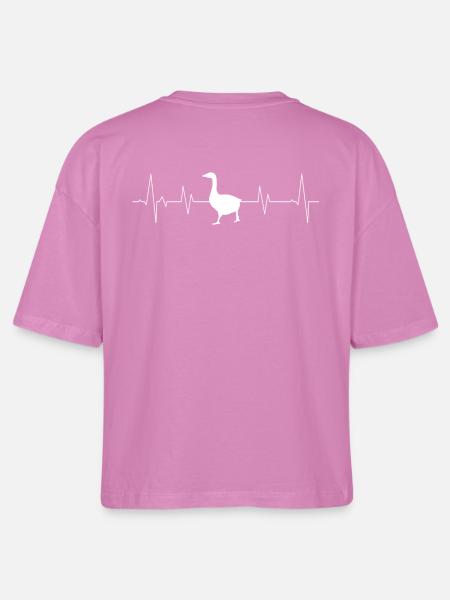 Gans mit Herzlinie - Stanley/Stella Frauen Boxy Bio-T-Shirt Nova - Pink