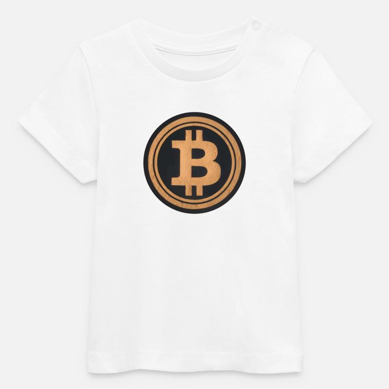 La monnaie numérique dans le sable du désert - T-shirt bébé bio Stanley/Stella - blanc