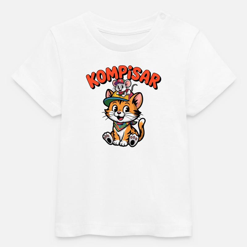 Amici e Amici per Sempre – Gatto e Topo Carini - T-shirt neonato bio di Stanley/Stella - bianco