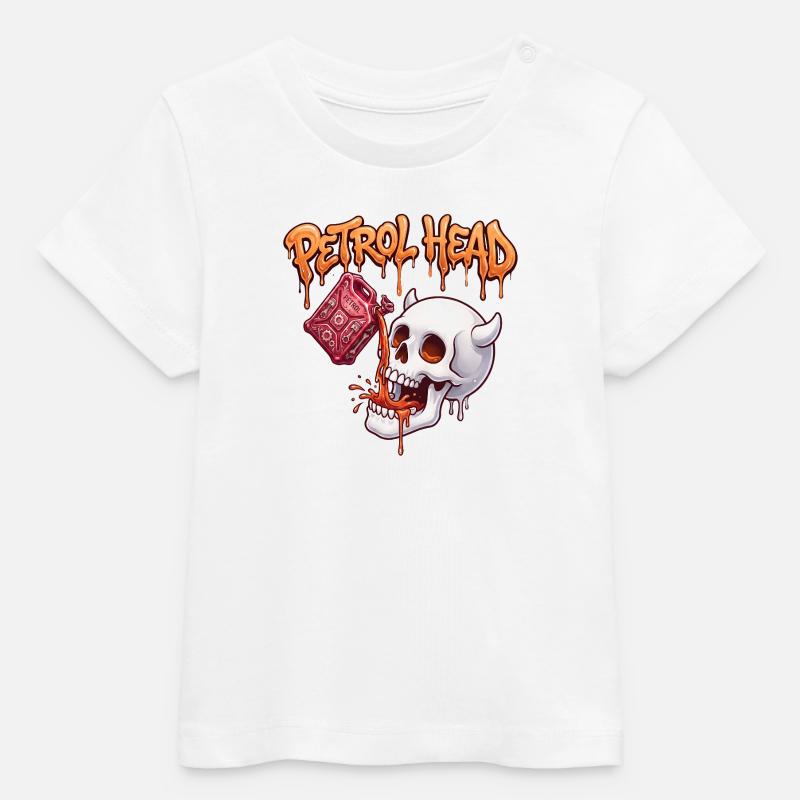 Crâne de Pétrolin - T-shirt bébé bio Stanley/Stella - blanc