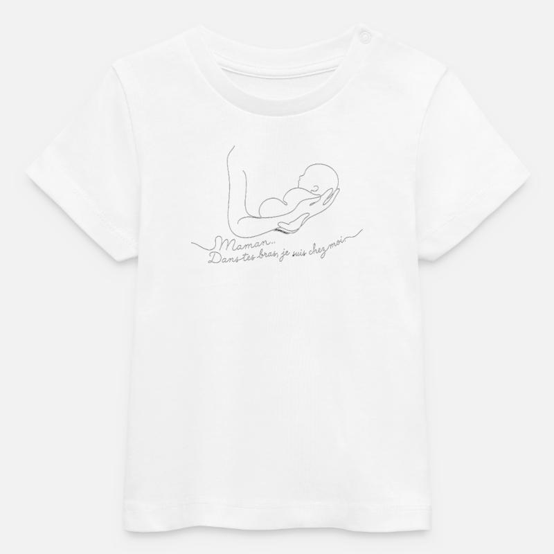 Amour Maternel: Dans tes Bras - T-shirt bébé bio Stanley/Stella - blanc