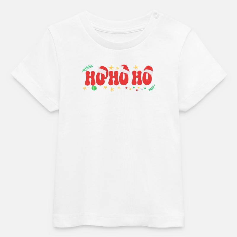 Hohoho - Chapeau de Père Noël - T-shirt bébé bio Stanley/Stella - blanc