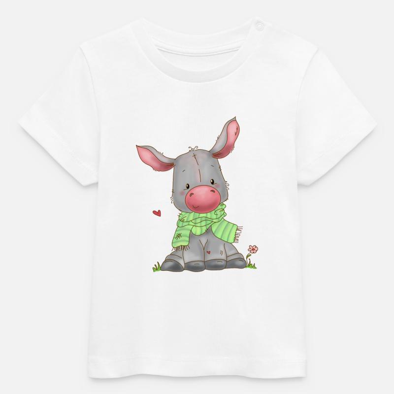 Âne - T-shirt bébé bio Stanley/Stella - blanc