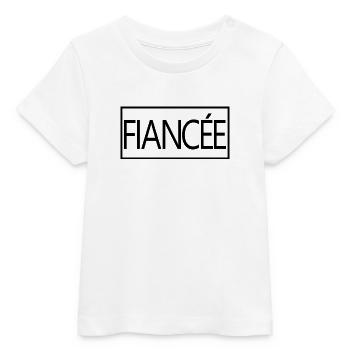 Fiancée Fiancée Fiançailles Mariage Lune de Miel - T-shirt bébé bio Stanley/Stella - blanc - Devant