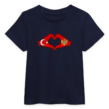 Türkei Montenegro Flagge Hände Herzform used - Baby Organic T-Shirt Baby Creator von Stanley/Stella - Weiß - Vorne