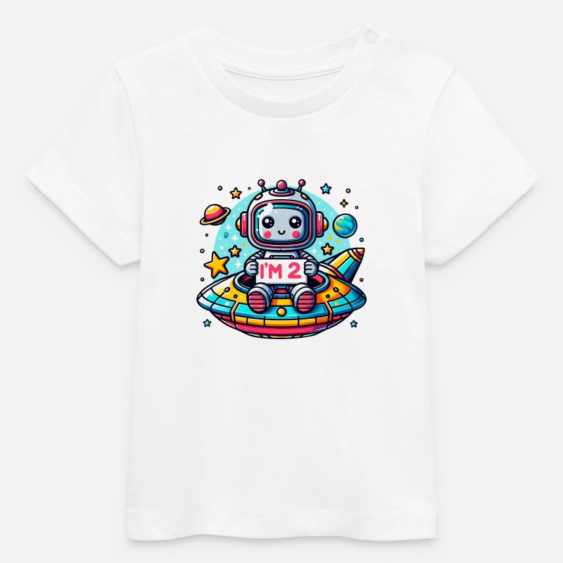 J’ai 2 ans deuxième anniversaire - T-shirt bébé bio Stanley/Stella - blanc