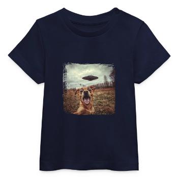 Drôle de chien Selfie Ufo Meme Gift - T-shirt bébé bio Stanley/Stella - blanc - Devant
