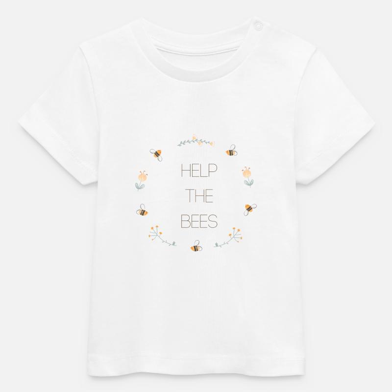 HelpTheBees - T-shirt bébé bio Stanley/Stella - blanc