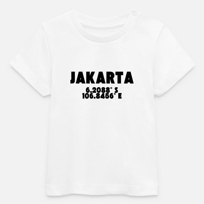Jakarta - Design avec coordonnées - T-shirt bébé bio Stanley/Stella - blanc
