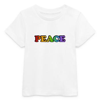Friedens-Regenbogen - Baby Organic T-Shirt Baby Creator von Stanley/Stella - Weiß - Vorne
