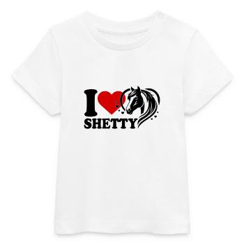 I love Pferd Shetty - Baby Organic T-Shirt Baby Creator von Stanley/Stella - Weiß - Vorne