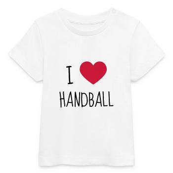 Handball Handballer Sport Sportif Athlète - T-shirt bébé bio Stanley/Stella - blanc - Devant