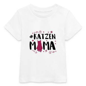 katzen mama - Baby Organic T-Shirt Baby Creator von Stanley/Stella - Weiß - Vorne