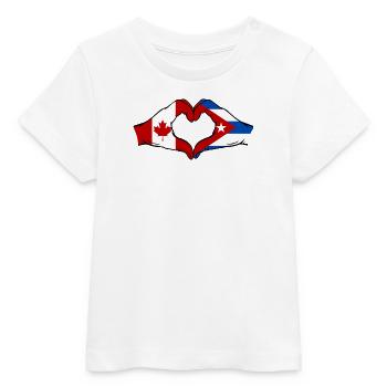 Kanada Kuba Flagge Hände Herzform - Baby Organic T-Shirt Baby Creator von Stanley/Stella - Weiß - Vorne