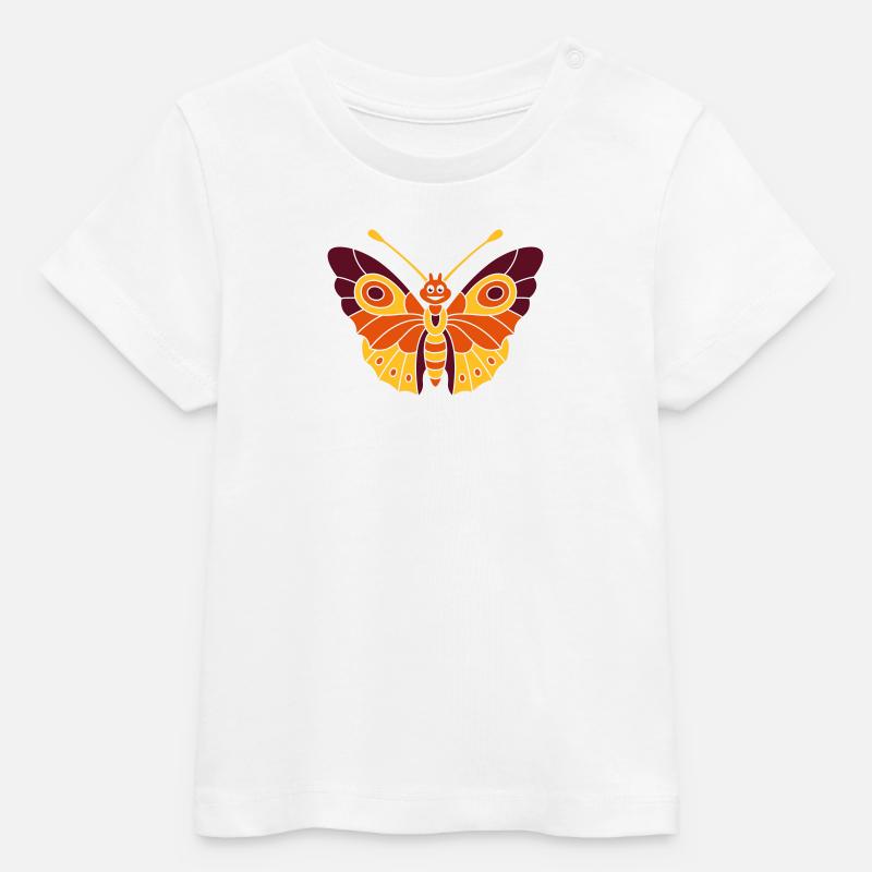 Papillon (d) - T-shirt bébé bio Stanley/Stella - blanc