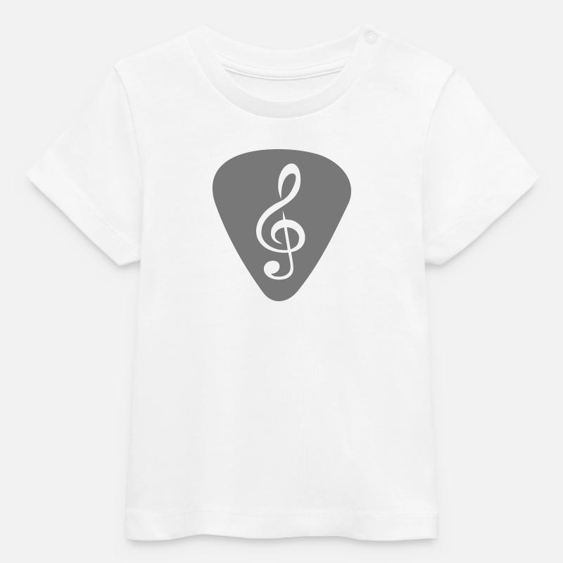 plektrum_notenschluessel - T-shirt bébé bio Stanley/Stella - blanc