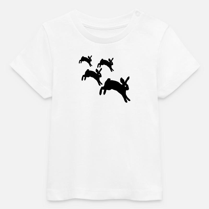 Lapins sautant - T-shirt bébé bio Stanley/Stella - blanc