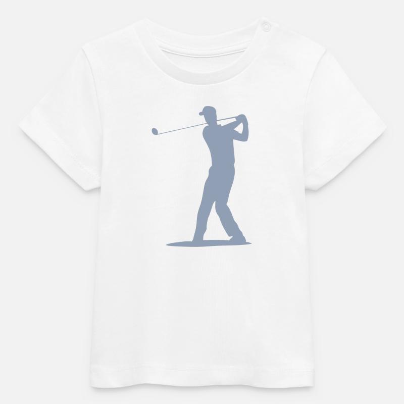 Golfer Tee Silhouette - Design pour hommes - T-shirt bébé bio Stanley/Stella - blanc