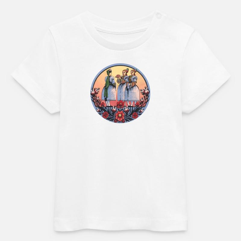 Folklore sorbe – Pain et costumes traditionnels - T-shirt bébé bio Stanley/Stella - blanc