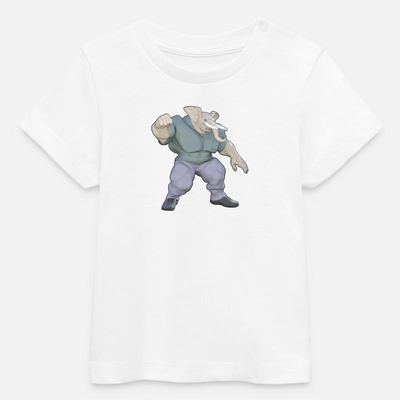 L’éléphant humain - T-shirt bébé bio Stanley/Stella - blanc