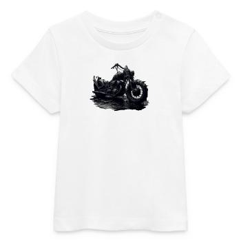 Rusty Apocalypse Motorcycle - Dark Fantasy Skull - Baby Organic T-shirt by Stanley/Stella - white - Front