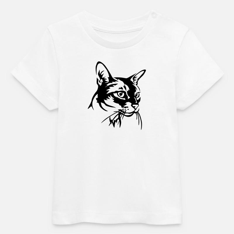 Chat abyssin - T-shirt bébé bio Stanley/Stella - blanc